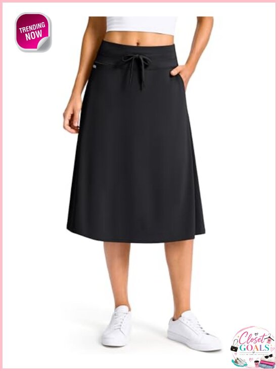 Dresses & Skirts - Viodia 28'' Midi Skorts with Pockets High Waisted Long Skirt Golf A-Line